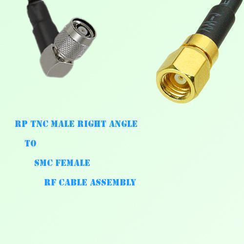 RP TNC Male Right Angle to SMC Female RF Cable Assembly
