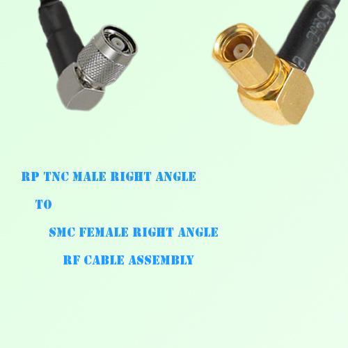 RP TNC Male Right Angle to SMC Female Right Angle RF Cable Assembly RP TNC Male Right Angle to SMC Female Right Angle RF Cable Assembly