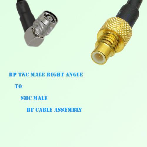 RP TNC Male Right Angle to SMC Male RF Cable Assembly RP TNC Male Right Angle to SMC Male RF Cable Assembly