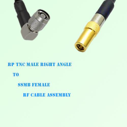 RP TNC Male Right Angle to SSMB Female RF Cable Assembly