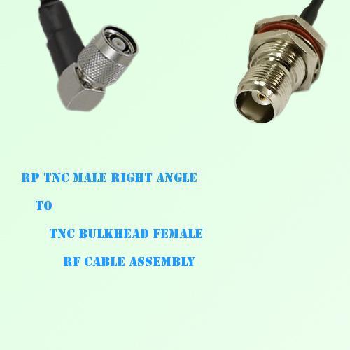 RP TNC Male Right Angle to TNC Bulkhead Female RF Cable Assembly