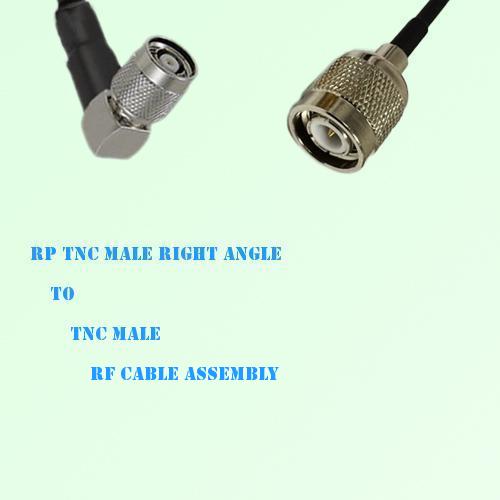 RP TNC Male Right Angle to TNC Male RF Cable Assembly