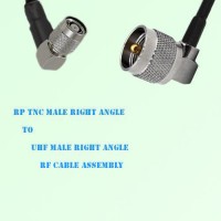 RP TNC Male Right Angle to UHF Male Right Angle RF Cable Assembly RP TNC Male Right Angle to UHF Male Right Angle RF Cable Assembly