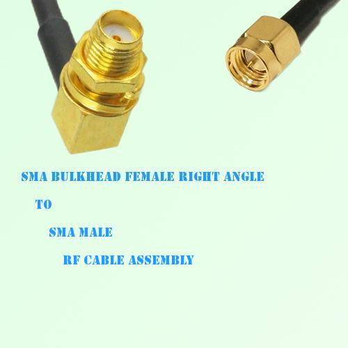 SMA Bulkhead Female Right Angle to SMA Male RF Cable Assembly