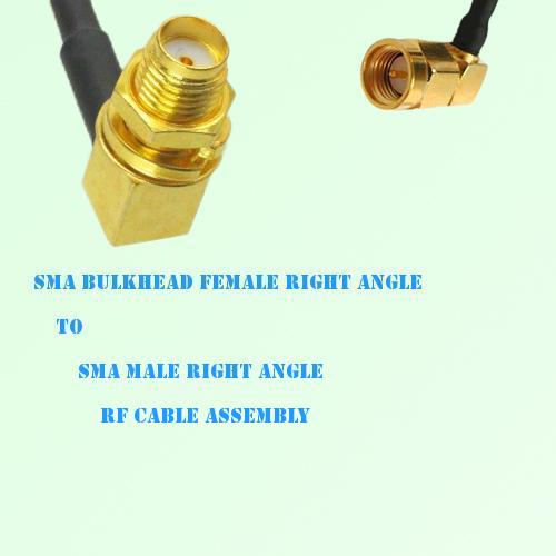 SMA Bulkhead Female R/A to SMA Male R/A RF Cable Assembly