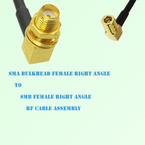 SMA Bulkhead Female R/A to SMB Female R/A RF Cable Assembly