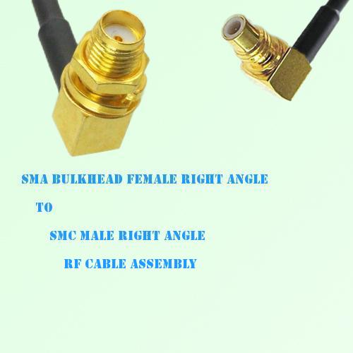 SMA Bulkhead Female R/A to SMC Male R/A RF Cable Assembly
