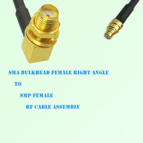 SMA Bulkhead Female Right Angle to SMP Female RF Cable Assembly