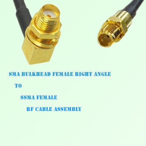 SMA Bulkhead Female Right Angle to SSMA Female RF Cable Assembly