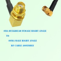 SMA Bulkhead Female R/A to SSMA Male R/A RF Cable Assembly