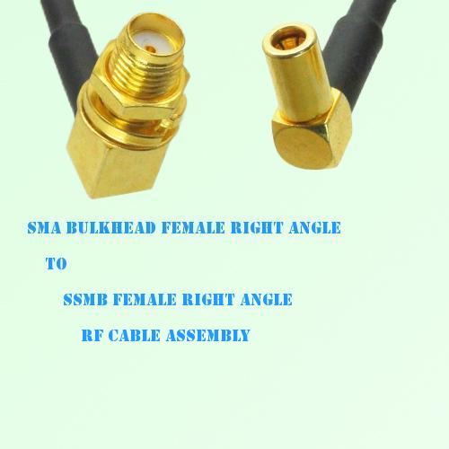 SMA Bulkhead Female R/A to SSMB Female R/A RF Cable Assembly