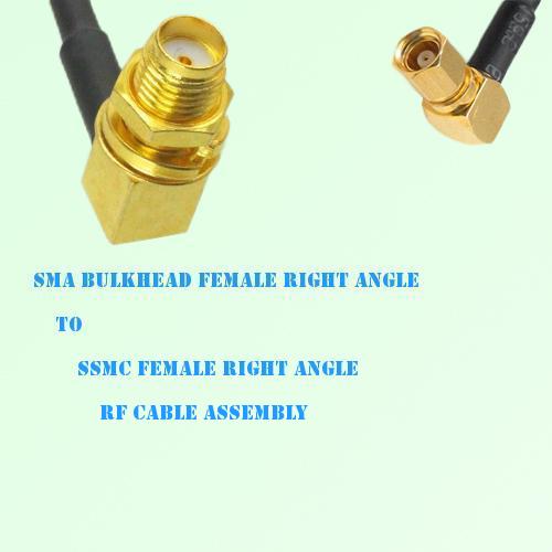 SMA Bulkhead Female R/A to SSMC Female R/A RF Cable Assembly