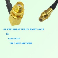 SMA Bulkhead Female Right Angle to SSMC Male RF Cable Assembly