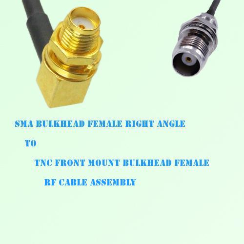 SMA Bulkhead Female R/A to TNC Front Mount Bulkhead Female RF Cable