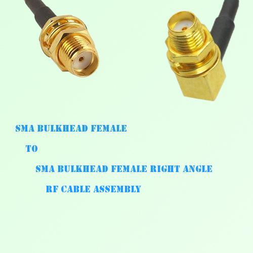 SMA Bulkhead Female to SMA Bulkhead Female R/A RF Cable Assembly
