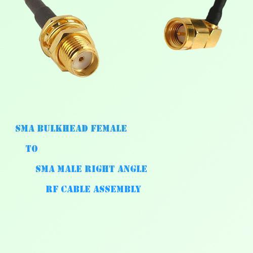 SMA Bulkhead Female to SMA Male Right Angle RF Cable Assembly