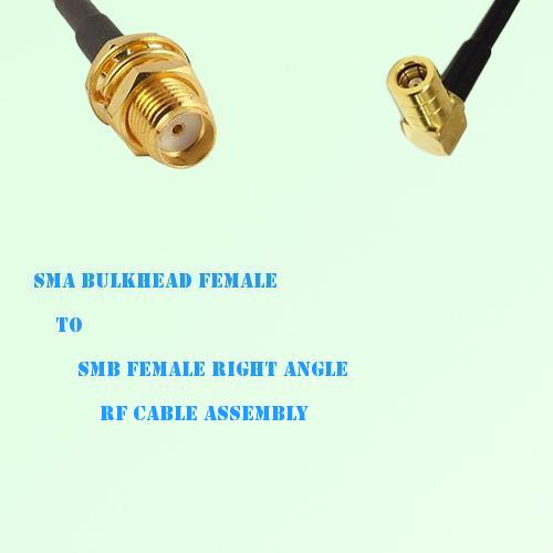 SMA Bulkhead Female to SMB Female Right Angle RF Cable Assembly