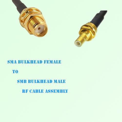 SMA Bulkhead Female to SMB Bulkhead Male RF Cable Assembly