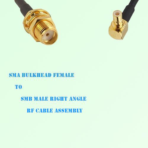 SMA Bulkhead Female to SMB Male Right Angle RF Cable Assembly