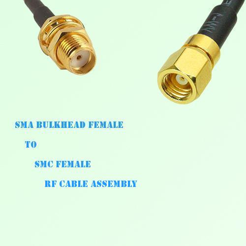 SMA Bulkhead Female to SMC Female RF Cable Assembly