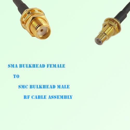 SMA Bulkhead Female to SMC Bulkhead Male RF Cable Assembly