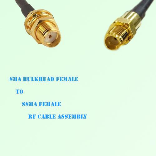 SMA Bulkhead Female to SSMA Female RF Cable Assembly