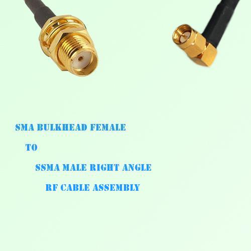 SMA Bulkhead Female to SSMA Male Right Angle RF Cable Assembly