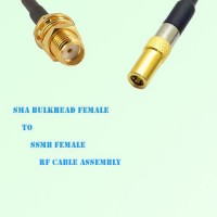 SMA Bulkhead Female to SSMB Female RF Cable Assembly