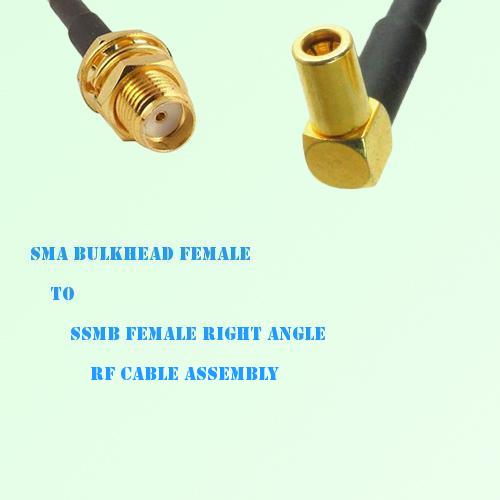 SMA Bulkhead Female to SSMB Female Right Angle RF Cable Assembly