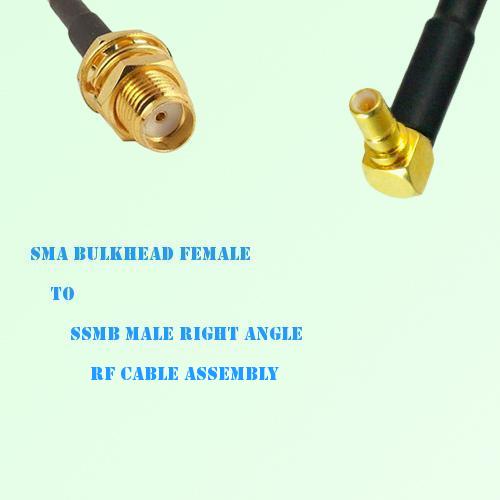 SMA Bulkhead Female to SSMB Male Right Angle RF Cable Assembly
