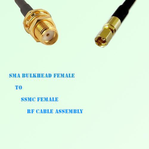 SMA Bulkhead Female to SSMC Female RF Cable Assembly