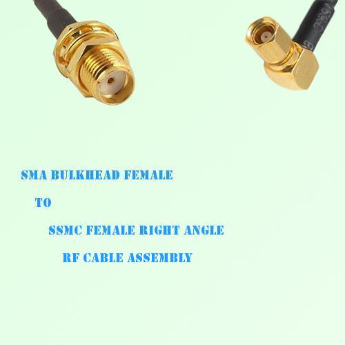 SMA Bulkhead Female to SSMC Female Right Angle RF Cable Assembly