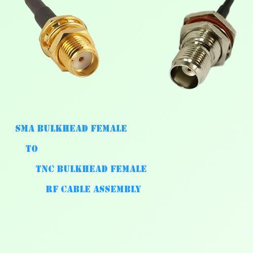 SMA Bulkhead Female to TNC Bulkhead Female RF Cable Assembly