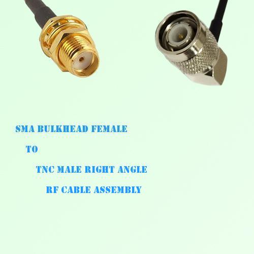 SMA Bulkhead Female to TNC Male Right Angle RF Cable Assembly