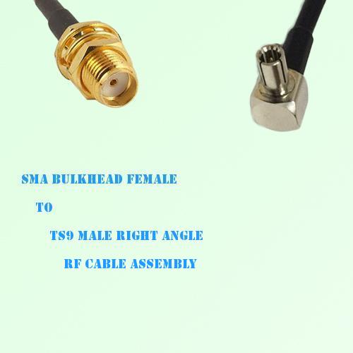 SMA Bulkhead Female to TS9 Male Right Angle RF Cable Assembly