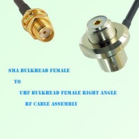 SMA Bulkhead Female to UHF Bulkhead Female R/A RF Cable Assembly