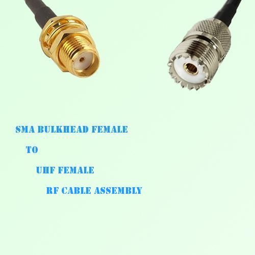 SMA Bulkhead Female to UHF Female RF Cable Assembly
