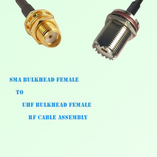 SMA Bulkhead Female to UHF Bulkhead Female RF Cable Assembly