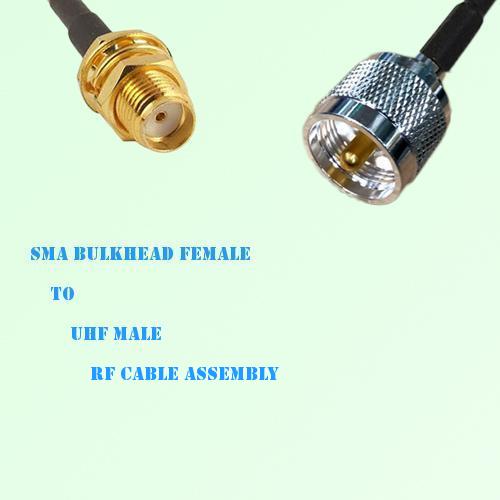 SMA Bulkhead Female to UHF Male RF Cable Assembly