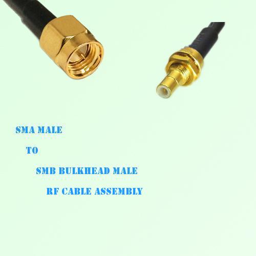 SMA Male to SMB Bulkhead Male RF Cable Assembly