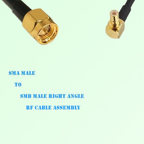 SMA Male to SMB Male Right Angle RF Cable Assembly