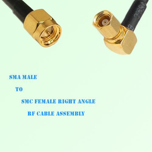 SMA Male to SMC Female Right Angle RF Cable Assembly