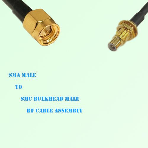 SMA Male to SMC Bulkhead Male RF Cable Assembly