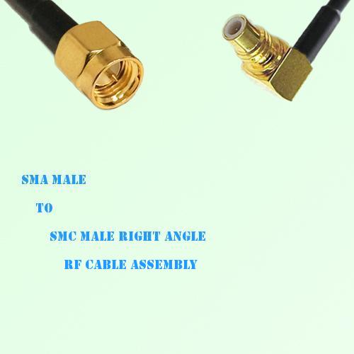SMA Male to SMC Male Right Angle RF Cable Assembly