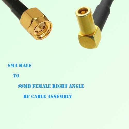 SMA Male to SSMB Female Right Angle RF Cable Assembly