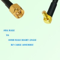 SMA Male to SSMB Male Right Angle RF Cable Assembly