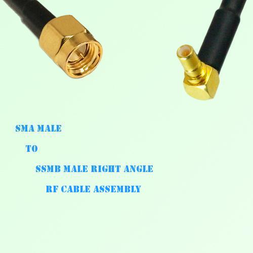 SMA Male to SSMB Male Right Angle RF Cable Assembly