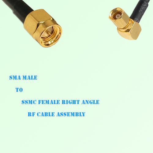 SMA Male to SSMC Female Right Angle RF Cable Assembly