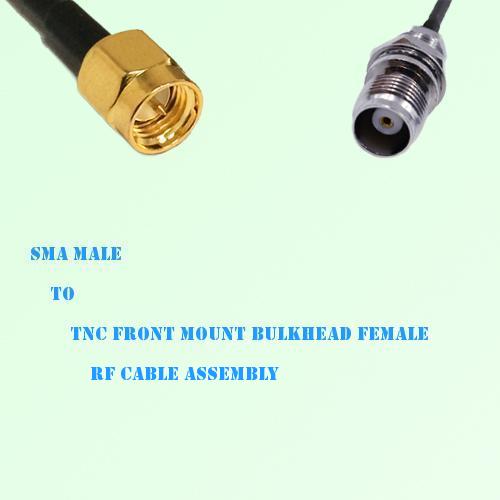 SMA Male to TNC Front Mount Bulkhead Female RF Cable Assembly