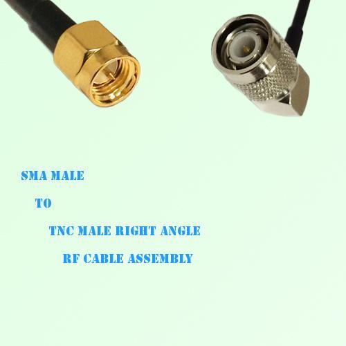 SMA Male to TNC Male Right Angle RF Cable Assembly
